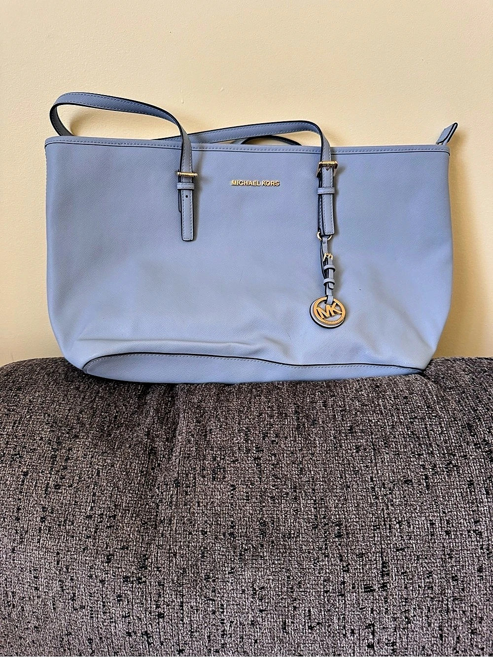 Michael Kors Jet Set Travel Top-Zip Tote Blue